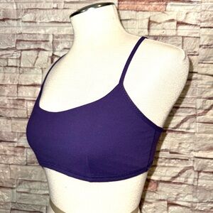 Lululemon Sport Bra Size 10 Purple Back Crossed Straps No Padding EUC